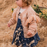Fringed Cardigan in Prairie Sand