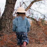 Fringed Cardigan in Luna Blue
