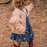Fringed Cardigan in Prairie Sand