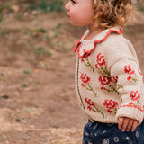 Ines Cardigan in Rouge Bloom