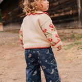 Ines Cardigan in Rouge Bloom