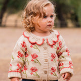 Ines Cardigan in Rouge Bloom