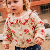 Ines Cardigan in Rouge Bloom