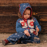 Patchwork Sweater in Wildberry Denim