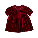 Velvet Smock Dress - Burgundy