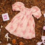 Ivy Dress - Vintage Bows Dusty Pink
