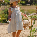 Crochet Dress in Blue Bouquet