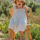 Crochet Dress in Blue Bouquet