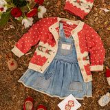 Intarsia Cardigan - Red