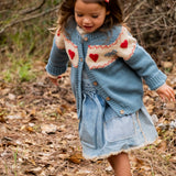 Sweetheart Cardigan - Teal Blue