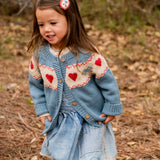 Sweetheart Cardigan - Teal Blue