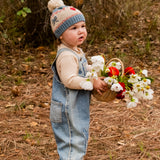 Knitted Beanie in Teal Blue