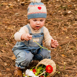 Knitted Beanie in Teal Blue