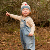 Knitted Beanie in Teal Blue