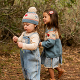 Knitted Beanie in Teal Blue