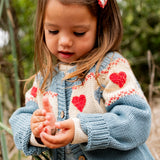 Sweetheart Cardigan - Teal Blue