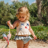 Ruffle Bloomer Set in Denim