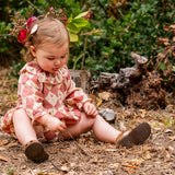 Hazel Romper - Cherry Patchwork Crimson