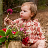 Hazel Romper - Cherry Patchwork Crimson