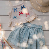 Ruffle Skirt Set in Denim