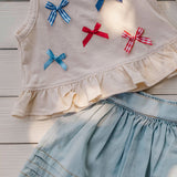Ruffle Skirt Set in Denim