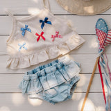 Ruffle Bloomer Set in Denim