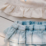 Ruffle Bloomer Set in Denim