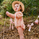 Ivy Romper - Vintage Bows Dusty Pink