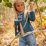 Velvet Bow Clip Set - Aegean Blue