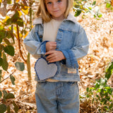 Crochet Heart Purse - Baby Blues