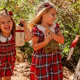 Scallop Dress - Tartan Red