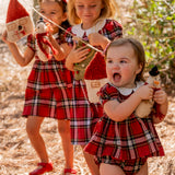 Scallop Two Piece Set - Tartan Red