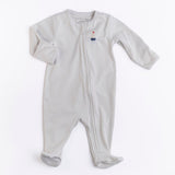 Pima Embroidered Footie in Blue Boat