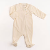 Pima Embroidered Footie in Goose