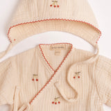 Gauze Bundle Set in Embroidered Cherries