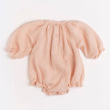 Gauze Romper in Embroidered Flowers
