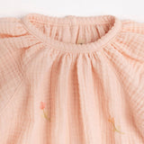 Gauze Romper in Embroidered Flowers