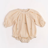Gauze Romper in Embroidered Butterflies