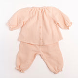 Gauze Two Piece Set in Embroidered Flowers