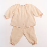 Gauze Two Piece Set in Embroidered Cherries