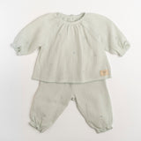 Gauze Two Piece Set in Embroidered Stars