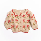Ines Cardigan in Rouge Bloom