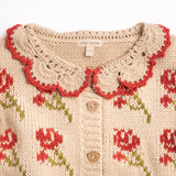 Ines Cardigan in Rouge Bloom