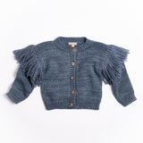 Fringed Cardigan in Luna Blue