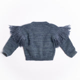 Fringed Cardigan in Luna Blue