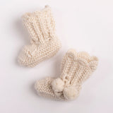 Royal Alpaca Knit Booties in Cream