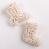 Royal Alpaca Knit Booties in Cream