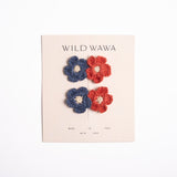 Crochet Clip Set in Wildberry Denim