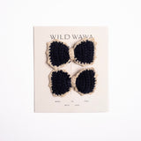 Knitted Bows Clip Set in Navy