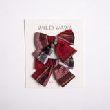 Bow Clip Set in Heritage Tartan